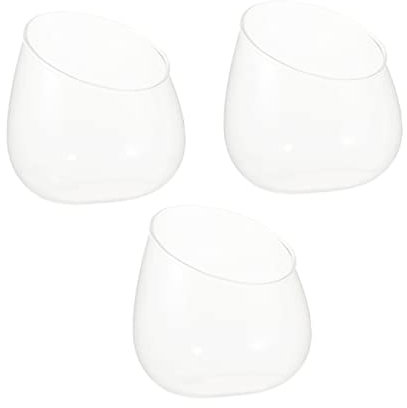 HOOTNEE 3st Schräge Glasflasche Schreibtisch- Schräg Geschnittene Kugelvase Schüssel-zierstücke- Mikrolandschaft Mit Flasche Ökologische Flasche Eco-Flasche Büro Obstschale
