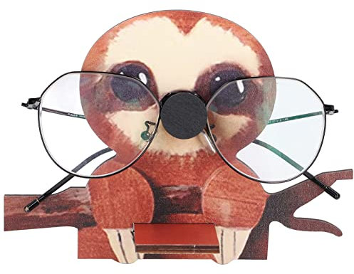 VIFERR Brillenständer Holz Brillenhalter Tierform Sonnenbrillenhalter Brillenablage Gläser Display Aufbewahrung Geschenk für Zuhause, Büro, Schreibtisch, Dekoration (Sloth)