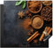 KitchenYeah© Protege Couvre Plaque De Cuisson Deco Cuisine Tapis Protection Protecteur Induction 58x51 cm Cannelle - Béton - Café - Bâtons de cannelle - Épices