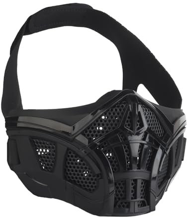 Koyheng Taktische Airsoft Maske, Einstellbarer halber Gesichtsschutz Scorpion Atmungsaktives Mesh Silikon Maske