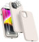 Dssairo [5-in-1 für iPhone 14 Hülle, mit 2 Displayschutzfolien + 2 Stück Kameraobjektivschutz, Flüssigsilikon, ultradünn, stoßfest, Schutzhülle [Mikrofaserfutter] 6.1(Stein)