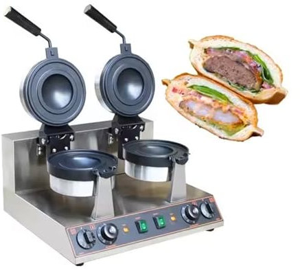 LSHFYV UFO Burger Machine, Prensa Comercial para Hamburguesas, Máquina para Hacer Gofres para Helado, Prensa Panini Eléctrica Antiadherente, Temperatura Ajustable 50-300 ℃ Sartén Antiadherente,B