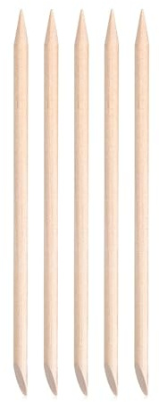 siyuwuro 5PCS Orange Wood Nail Sticks Double Sided Cuticle Pusher Remover Multi Functional Orange Wood Cuticle Sticks Manicure Pedicure Tool With Clear Storage Tube