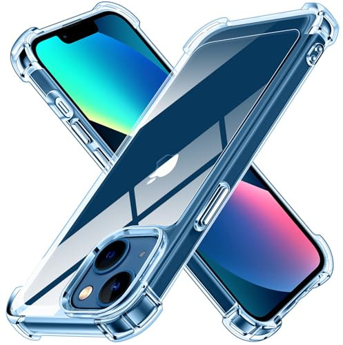 ivoler Anti-Amarillo Clara Funda para iPhone 12 Mini y iPhone 13 Mini con Cojín Esquina Parachoques, [Protección Militar] Carcasa Protectora Antigolpes Transparente Anti-Arañazos Duro Bumper Case
