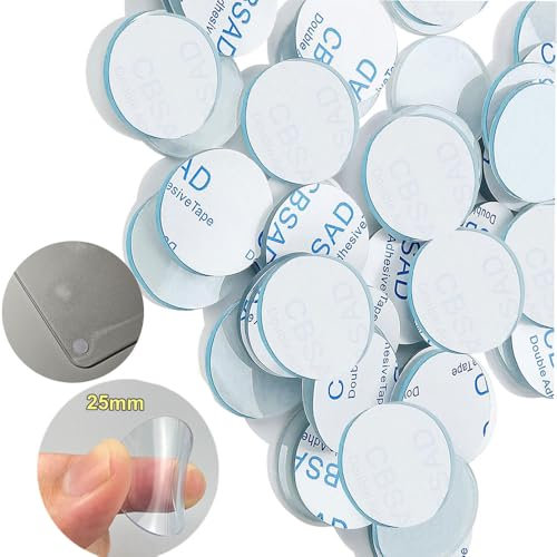 30 Unidades Botones de Goma autoadhesivos, Tope elástico de 25 mm, Tope de Goma Autoadhesivo para Placas de Cristal, protección de Pared, Transparente
