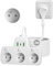 Multiprise Extra-Plate,Multiprise 3 Prises Française Frontales avec Terre 16A 2P+T,Prise Multiple Murale USB Chargeur,Triplette Electrique Interrupteur Individuel Fiche Plate 2M Rallonge Cordon,Blanc