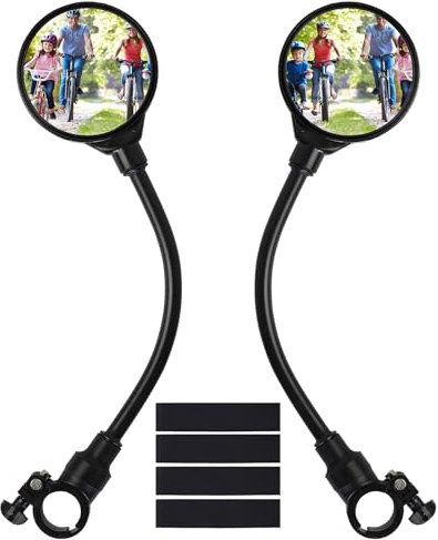 2 Pcs Bike Mirrors - 360 Rotatable Wide Angle Rear View Mirrors for Bicycle Handlebar 22-32mm