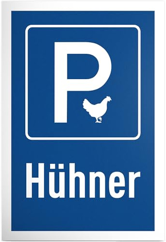 DankeDir! Parkplatz Hühner - 30 x 20 cm Schild Kunststoff - Lustiges Hinweisschild für Hühnerstall - Geschenkidee für Hühnerhalter - Wetterfeste Deko für Garten und Hof