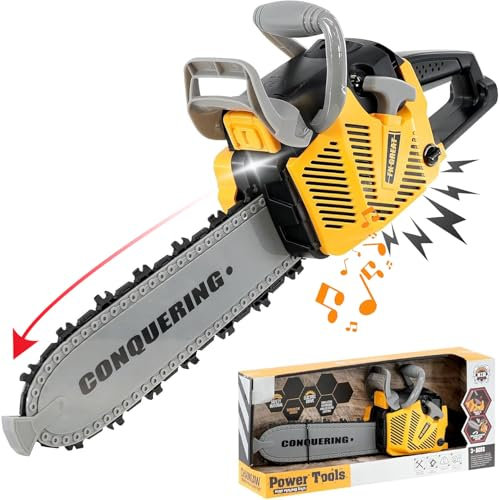 Toy Chainsaw for Kids Tools, Fake Chainsaw,Kids Chainsaw with Light and Sounds,Battery Powered Construction Tool for Boys and Girls,Indoor OutdoorPretend Play Kids Toys Children Toys