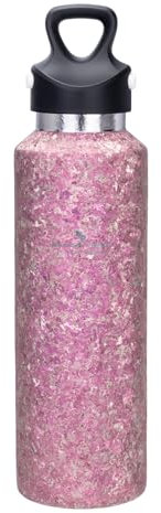 Boundless Voyage Botella térmica de titanio con aislamiento al vacío, 600 ml, apta para lavavajillas, reutilizable y a prueba de fugas para la escuela, oficina, deportes, viajes, Ti3258d (rosa)