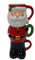 Babbo Natale in Ceramica, 3 Tazze da Latte con Manico Regalo Natale Originale Natalizio Colazione Bambini
