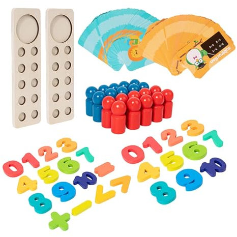 Zählspielzeug für Kinder im Alter von 3–5 Jahren, Mathespielzeug für Kinder im Alter von 3–5 Jahren, Vorschulspielzeug Mathe Manipulatives Kindergarten Mathe, Additions- und Subtraktionsspiele, Lern-