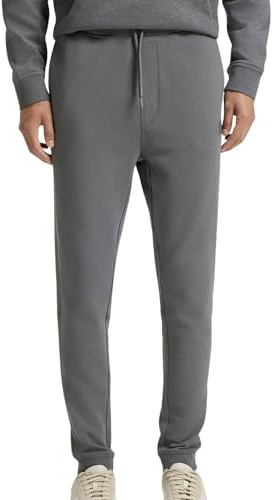 BOSS Mens Sestart Cotton Terry Logo Patch Jogging Bottoms, Open Grey, 6XL