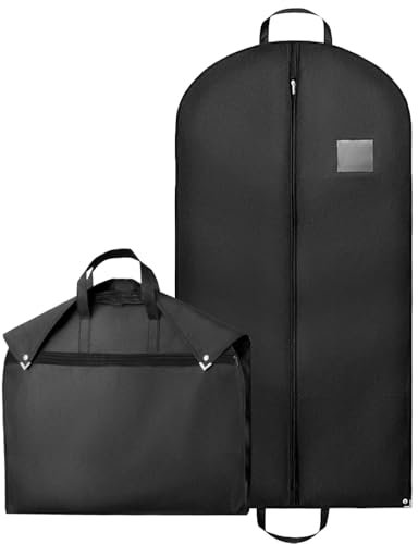Borsa Porta Abiti da Viaggio Made in Italy - 100 x 60cm, Antitarme con Cerniera, Copriabiti Antipolvere per Uomo e Donna, Custodia Abito con Vano Porta Camicia (Nero, 3)