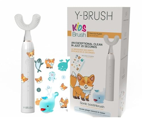 Y-Brush New 2025 KidsBrush Elektrische Schallzahnbürste für Kinder (4-12 Jahre) - 2 Monate Akkulaufzeit - Klinisch Erwiesen