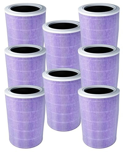 vhbw 8x HEPA Filter kompatibel mit Xiaomi Mi Air Purifier 3C Luftreiniger - Ersatz-Filter mit integriertem Aktivkohle-Filter, antibakteriell