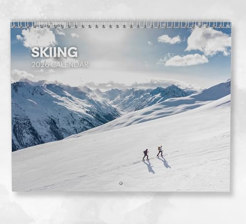 Ski-Kalender 2026 – Monatswandkalender mit Notizen, A4, mit wichtigen Terminen und Feiertagen