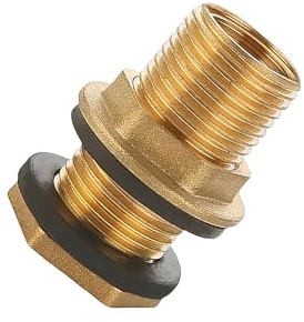 XuQiZZpp 1/2 Stück Messing-Wassertankkupplung mit Dichtung, 20,3 cm x G1,27 cm für Fässer-Armaturen und Rohrverbindungen