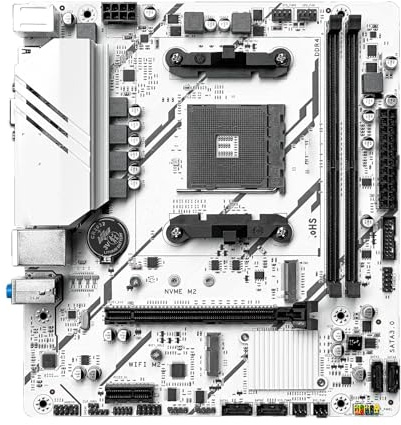 Scheda Madre Fit For JGINYUE B350 AM4 M-ATX Supporta CPU Serie Ryzen2000-5000 EXPO DDR4 RAM PC Desktop B350M PLUS ARGB scheda madre
