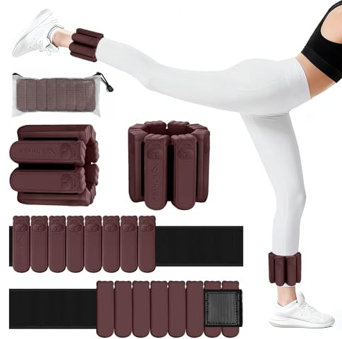Abahub Gewichtsmanschetten Hand Fuß Handgelenk Gewichte Set2er (Je 0.45kg) | für Beine und Arme Wrist Ankle Weights verstellbar für Zuhause Heimtraining, Laufen, Yoga & Pilates Set2er (insgesamt 0.9kg)