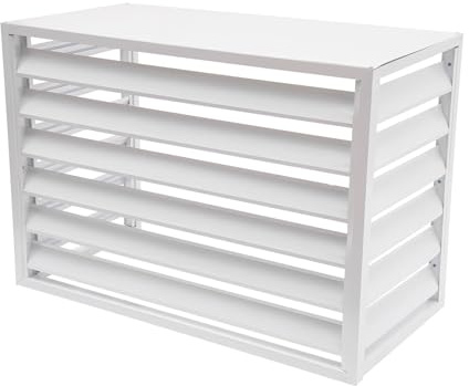 Unmjgybc Copri condizionatore da esterno Bianco Piano Sup Dim.110×60×80(2-3P) - Copertura per Condizionatore Bidoni Spazzatura e Pompe Piscina - Resistente al Sole e alla Pioggia