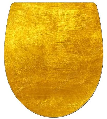 sanicomfort WC-Sitz Gold – Toilettensitz in edler Gold-Optik mit Absenkautomatik (Soft-Close) | Thermoplast, universell passend, pflegeleicht & robust | Klodeckel & WC-Brille im luxuriösen Design