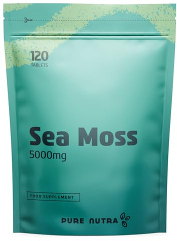 Sea Moss 120 Tablets | 5000mg High Strenght Extract | Superfood Irish Sea Moss| Made in the UK