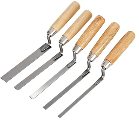 SarMee 5 Pcs Stainless Pointing Trowel Set, 6/8/10/12/15 mm Finger Pointing Tool for DIY Brick Gap Repairs (5)