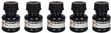 5 x 20g Scriptol Zeichentusche Set Farbton: Schwarz