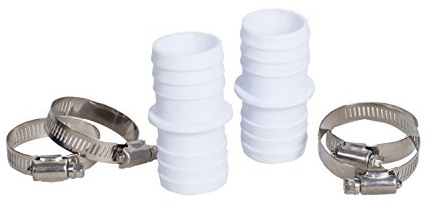 poolomio® Schlauchverbinder 2er Set inkl. 4 Edelstahl Schlauchschellen | Pool Schlauchadapter für Poolschlauch ? 38mm | Schlauchtülle zum Verbinden von Pool-, Garten- und Schwimmbadschläuchen