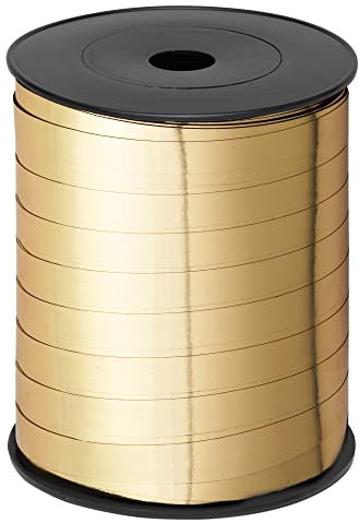 Rotolo Nastrino Oro Lucido Splendid Reflex Regali Natale - 10 mm x 250 m, 1 Pezzo