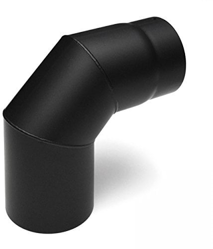 raik Rauchrohrbogen/Ofenrohrbogen 90° 3-teilig 120 mm Durchmesser Stahlblech 2 mm Schwarz SH019-120-sw
