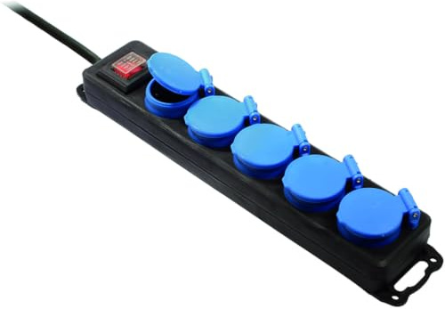 Bachmann 349.046 Außen 5sortie (S) ca 4, 5 m Schwarz, blau Steckdosenleiste – Steckdosenleiste (Schwarz, blau, 4, 5 m)