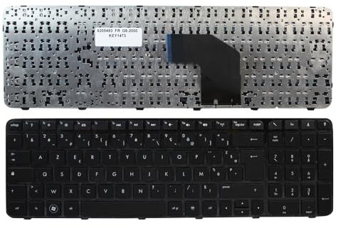 Power4Laptops Francés Marco Negro Brillante Negro Teclado de Repuesto para Ordenador portátil Compatible con HP Pavilion G6-2000