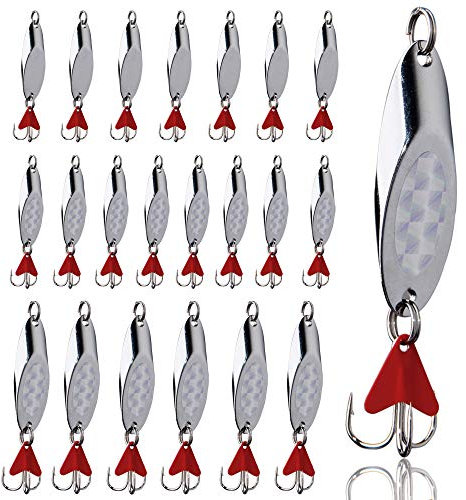 SHADDOCK 10pcs/lot Metal Fishing Lures Spoon Spinner Baits Fishing Spinnerbait Salmon Trout Minnow Lure Baits With Treble Hooks (40g-10pcs)