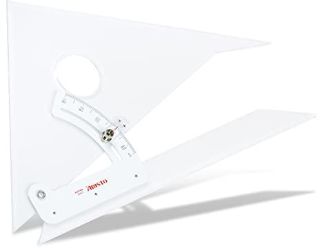 Aristo AR23412 Stellwinkel Kathete 30cm - 12 Zoll (Winkel & Winkelmesser, Facetten an allen Seiten, 3,5 mm glasklares Plexiglas) transparent