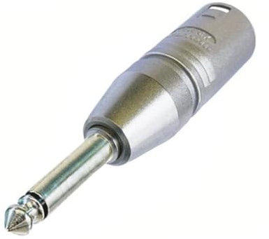 Neutrik Adaptateur XLR mâle vers jack mono 6,35 mm professionnel, câble audio pré câblé, pour studio, scène, enregistrement, micro, interface, appareil, robuste boîtier métal argenté, conforme norme