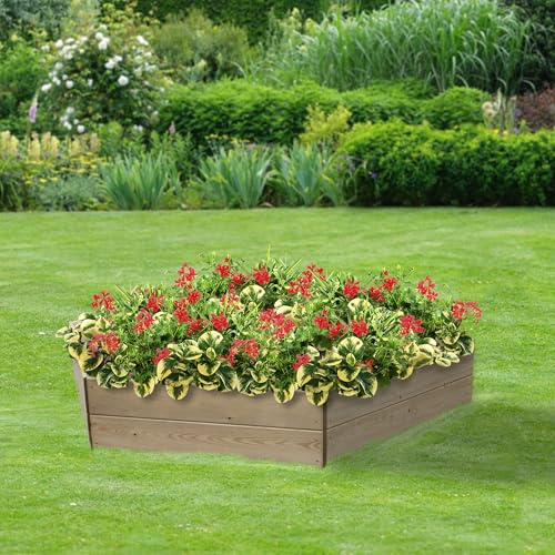 Greena Hexagonal Timber Raised Garden Planters For Outdoor Plants Vegetables Herbs Flowers Renewable Scandinavian Pine Pressure Treated For Long Product Life Made in the UK 90(L) cm x 30(H) cm