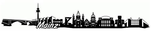 Samunshi® Mainz Skyline Aufkleber Sticker Autoaufkleber City Gedruckt - 30x5,3cm schwarz