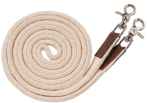 Tough 1 Unisex – Erwachsene Royal King Deluxe Flat Roping Reins-White Reitzügel, weiß, 3/4'' Diameter