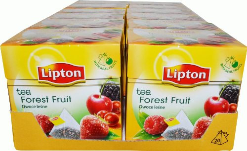 Lipton Pyramids Forest Fruit Té Negro, 20 bolsitas - bolsas de té - 12 unidades