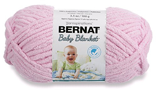 BERNAT BABY BLANKET -100G- BABY PINK 454533 | #6 Super Bulky Yarn, 100% Polyester, Soft Baby Blanket Yarn for Crochet, Knitting & Crafts, 72yds, 100g/3.5oz, 1 Pack