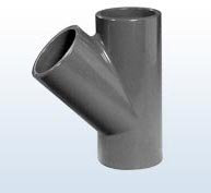 PVC Té 45 °, 3 x Manchon adhésives 63 mm