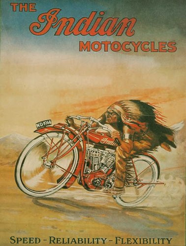 Indian Motorcycles – Vintage Poster – 8 x 6-Stahl Zeichen