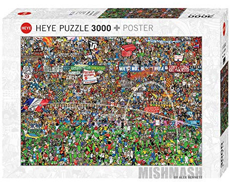 HEYE 29205 - Standardpuzzle Fussball History, Alex Bennett, 3000 Teile, Limitierte Auflage mit Golddruck