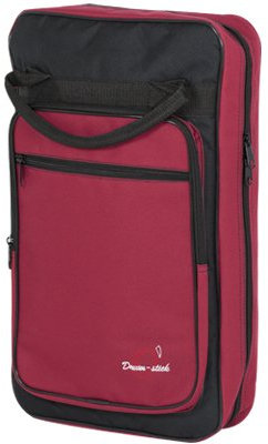 Ortola 6509-039 - Funda baqueta batería, 8 compartimentos, color negro y rojo vino