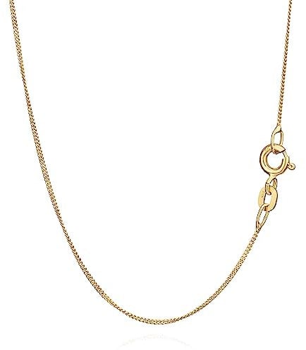 NKlaus 38cm Panzerkette 585 Gelbgold 14 Karat elegante Halskette filigrante Breite 0,8mm Collier 1,02g federleicht 8836
