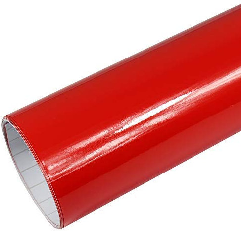 Rapid Teck® 5,26€/m Premium Glanz Rot - 50cm x 1,52m - Blasenfrei mit Luftkanälen - Auto Folierung - Car Wrapping Folie - Schwarze Folie Auto