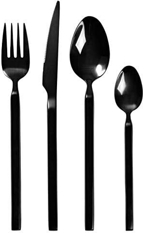 Broste Copenhagen 14479002 Tvis Besteck-Set, Steinzeug, Schwarz, 22,5cm