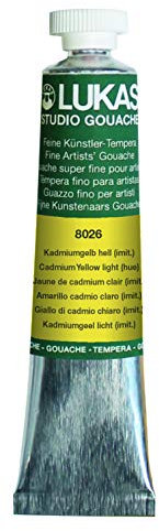 LUKAS STUDIO GOUACHE 20 ml - Künstler-Gouache in Premium-Qualität - Farbton Kadmiumgelb hell (imit.)